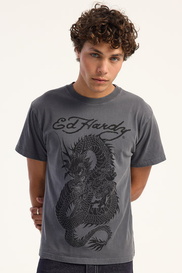Ed Hardy Euro Fitted Tee Charcoal