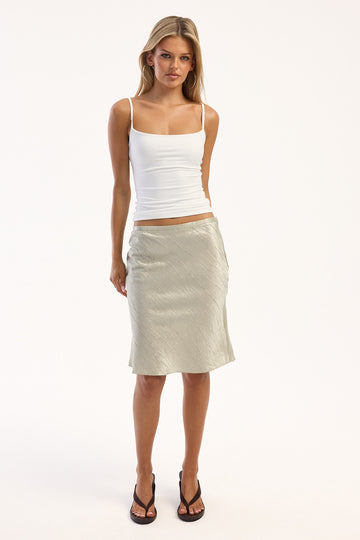 Lioness Shoreline Midi Skirt Gold