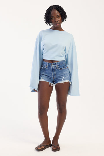 Levi's 501 Original High-Rise Shorts Mid Blue Denim